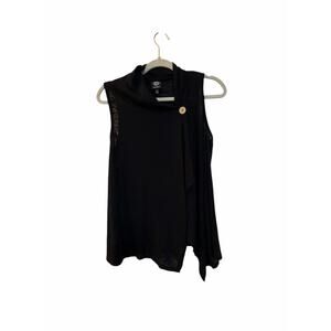 Bobeau Black Cardigan – Size S – Lightweight, Button-Front, Sheer Layering Piece